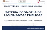 MATERIA: ECONOMÍA DE LAS FINANZAS PÚBLICAS · reservada a la administración de la finanzas públicas: o Manejo de los programas del gasto para proveer de bienes y servicios públicos