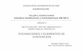 EXCAVACIONES Y ELEMENTOS DE CONTENCION€¦ · Valores de minoración del coeficiente de rozamiento tirras-muro. MURO RUGOSO ... longitudes de cable, bulbo, y tensiones ... en los