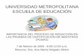 UNIVERSIDAD METROPOLITANA ESCUELA DE EDUCACI“NESCUELA DE ... escuela de educaci“nescuela de educaci“n