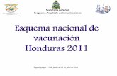 Esquema nacional de vacunación Honduras 2011 · Modificaciones a la norma técnica de vacuna DPT, Honduras 2011 Norma Edad Número de dosis Esquema de vacunación 18 meses Primer