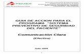 GUIA DE ACCION PARA EL - pemex.com · Capitulo I, Sección III, Metas Internacionales para la Seguridad del paciente. Objetivo 2, Indispensable, Mejorar la Comunicación Efectiva).