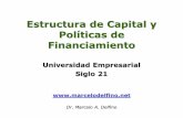 Estructura de Capital y Políticas de Financiamientomarcelodelfino.net/files/Capstru3.pdf · Objetivos de los directivos de la empresa Maximizar el valor actual por acción de las