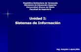 Unidad I: Sistemas de Información - Profesora Anaylen … · Unidad I: Sistemas de Información Ing. Anaylen López,MSc República Bolivariana de Venezuela Ministerio de Educación