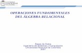 OPERACIONES FUNDAMENTALES DEL ÁLGEBRA …dis.unal.edu.co/~icasta/consejero/BD_Algebra_Relacional.pdf · Bases de Datos - 2007 Operaciones Binarias La operación producto cartesiano