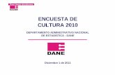 ENCUESTA DE CULTURA 2010 - dane.gov.co · Fuente: DANE – Encuesta de Cultura 2010. Datos expandidos con proyecciones de población, con base en los resultados del Censo de Población