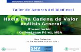 San Salvador 21 de Noviembre de 2007 - cne.gob.sv · Antecedentes: Objetivo del Estudio Analizar la cadena productiva del biodiesel en El Salvador e identificar los principales cuellos