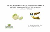 Biotecnología en frutos: mejoramiento de la calidad y ... · En pera, se identificaron transcritos de enzimas del metabolismo de lípidos, durante maduración y senescencia Fonseca,
