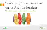 Sesión 2. ¿Cómo participar en los Asuntos locales?aragonparticipa.aragon.es/sites/default/files/sesion_2... · ¿cómo participar ... saber poder querer . querer . querer ser ciudadano