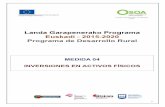 Landa Garapenerako Programa Euskadi 2015 2020 … relación a las instalaciones de riego, este tipo de inversiones van dirigidas a elementos de riego en parcela relacionados con los