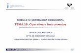 TEMA 16: Operativa e instrumentos - Hasiera - …ehu.eus/manufacturing/docencia/743_ca.pdf · elementos diseñado para medir una o varias cotas concretas en una pieza). Tema 16: Operativa