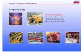 Presentación - Grupo Técnico RIVI S.L. · Sectores de aplicación: Industria Pesada. Laminador de acero trabajando Maquinaria para la eliminación de sedimentos Horno rotativo en