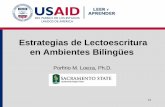 Estrategias de Lectoescritura en Ambientes Bilingüesusaidlea.org/images/Bloom_Loeza_2016_UPANA.pdf · AGENDA 1. Aprendizaje de la lectoescritura y aplicación del interlenguaje.