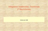 Integrales indefinidas. Teoremas 2º · PDF fileIntegrales inmediatas Integrales inmediatas: una tabla de derivadas leída al revés proporciona primitivas e integrales indefinidas.