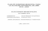 PLAN DE GOBIERNO MUNICIPAL PARA LA ALCALDÍA PROVINCIAL DE ... · 6.2 ESTRUCTURA DEL PLAN DE ... para abordar la solución a la problemática de Lima y mejoramiento de la calidad