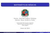 MATEMATICAS B ASICAS - ciencias.unal.edu.co · Son ejemplos de conjuntos universales: U : N U : Z U : R U : Estudiantes activos de la Universidad Nacional U : Habitantes de Colombia