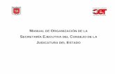 MANUAL DE ORGANIZACIÓN DE LA - tsjtlaxcala.gob.mx · Manual de Organización de la Secretaría Ejecutiva del Consejo de la Judicatura del Estado Página 2 de 38 MANUAL ... Constituir