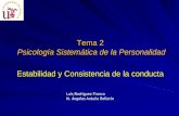 Consistencia y estabilidad de la conducta - area.us.esarea.us.es/personalidad/doc/sis_t2.pdf · Modelos de sistematización Aportaciones metodológicas Impresión de consistencia