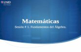 Matemáticas - moodle2.unid.edu.mxmoodle2.unid.edu.mx/dts_cursos_mdl/lic/AE/M/S01/M01_Visual.pdf · Al final aprenderás a manejar estos números y propiedades de una manera más