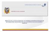 IMPACTO DE LA APLICACIÓN DE LAS NORMAS INTERNACIONALES DE ... · las Normas Ecuatorianas de Contabilidad, vigentes al año 2001. 13. Sobre dicha base legal y normativa, la Superintendencia