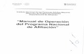 €¦ · El "Manual de Operación del Programa Nacional de Afiliación" es el instrumento que establece los ... DE IDENTIDAD Credencial de Elector (IFE) Credencial del ISSSTE.
