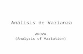 ANOVA – ANALISIS DE VARIANZA DE UNA VIApatoral.umayor.cl/.../uploads/2013/12/anova_2011.ppt · PPT file · Web view2014-04-15 · Análisis de Varianza ANOVA (Analysis of Variation)
