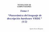 Tema 1 “Panorámica del lenguaje de descripción …sduenas/ASIC/VHDL1A.pdf · Describir en VHDL un multiplexor de dos entradas de datos (e 0 y e 1), una señal de control (sel)