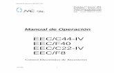 Manual de operación del EEC/c44 - jyesrl.com.ar · de pantallas con indicación de código de falla sobre displays seriales. Relé de Alarma, para indicación de mal funcionamiento