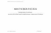 MATEMÁTICAS€¦ · El libro de texto utilizado es Matemáticas 3º ESO (Proyecto Ánfora, serie Cota, de ... (que contiene los cuadernos de Pruebas de ... sociales (de hecho, cada
