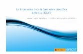 La Promoción de la información científica desde la …aguas.igme.es/divulgacion/JornadasIGME/2010/J2/Cecilia Cabello.pdf · b.3 favoreciendo la visibilidad y posicionamiento de