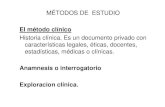 El método clínico - udc.es · MÉTODOS DE ESTUDIO. El método clínico. Historia clínica. Es un documento privado con características legales, éticas, docentes, estadísticas,