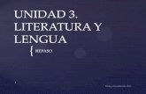 UNIDAD 3. LITERATURA Y LENGUA · La Barraca, Cañas y barro, de Vicente Blasco Ibáñez. LA NOVELA (III) ... Relatos y cuentos: