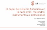 El papel del sistema financiero en la economía: … Lección 1 SISTEMA FINANCIERO Y ECONOMÍA... · FECHA HORARIO TEMA PROFESOR L 21/09/2015 17h. El contexto europeo del Sistema
