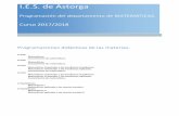 I.E.S. de Astorgaiesastorga.centros.educa.jcyl.es/sitio/upload/Programacio_n_Dpto... · IES de Astorga Departamento de matemáticas 2 Programación 2017/18 ÍNDICE Introducción.