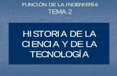HISTORIA DE LA CIENCIA Y DE LA TECNOLOGÍA - … · FUNCIÓN DE LA INGENIERÍA TEMA 2: HISTORIA DE LA CIENCIA Y DE LA TECNOLOGÍA La cienciay la técnica poseen una historia en los