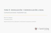 Tema 5: Modulación y demodulación lineal - … Modulacion linea… · esdecir,y(t) seobtieneintroduciendouncambiodefasedeˇ=2 ... Preguntas? Tema5:Modulaciónydemodulaciónlineal–Ejercicios