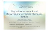 Migración Internacional, Desarrollo y Derechos Humanos Bolivia · fuera de Bolivia: 1 a 1.5 millones en Argentina; alrededor de 1 millón en EE.UU., 600 mil en Brasil y 300 mil en