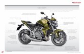 CB1000R - Motocicletas – Honda · • Compacto y ligero motor 4 en línea de 998 cm³, con refrigeración líquida e inyección de gasolina, basado en el de la CBR1000RR Fireblade