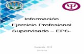 Informaci³n Ejercicio Profesional Supervisado EPS- .3, inciso e) del Art­culo 6, inciso b)