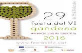 29 FESTA DEL VI 2016 FOLLETO web · dies de tardor, la nostra ciutat acollirà tot el sector vitivinícola de la comarca, agrupat a la Denominació d'Origen Terra Alta, amb l'objectiu