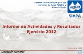 Sistema Intermunicipal para los Servicios de Agua …siapa.gob.mx/sites/default/files/doctrans/informe_siapa_2012_0.pdf · 50 100 150 200 250 300 300 400 500 600 700 800 900 1,000