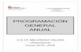 PROGRAMACIÓN GENERAL ANUAL - CEIP …ceipmelendezvaldes.centros.educa.jcyl.es/sitio/upload/PGA_2015... · Este documento recoge la Programación General Anual que el C.E.I.P. MELÉNDEZ