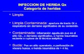 INFECCION DE HERIDA Qx Categoría de heridas · Prevención de infecciones quirúrgicas y no ... cierre de la herida, etc. PROFILAXIS ATB QUIRURGICA Principios de profilaxis efectiva