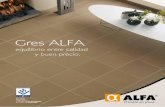 Gres alfa - materialesunidos.comaterialesunidos.co/ALFA.pdf · Tablón y tableta de gres esmaltado con textura lisa y brillante, resistente a la abrasión y a agentes químicos, reco-mendado