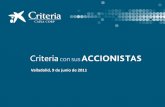 Valladolid, 9 de junio de 2011 - Sociedad Holding de ... · 33 Conclusiones Criteria: misión cumplida •3 años y medio en bolsa •Objetivos estratégicos conseguidos: - Incremento