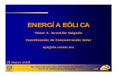 ENERGÍA EÓLICA - cie.unam.mxojs/pub/Presentaciones/Viento.pdf · Aplicando la primera ley de la termodinámica considerando un ciclo ... de Energía Coeficiente de Betz J m = ...