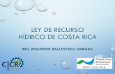 LEY DE RECURSO HÍDRICO DE COSTA RICA - … · dÉcada de los ochenta y noventas •las aguas pasan al dominio publico (1982) •se concreta nuevo modelo de desarrollo: •sustituciÓn
