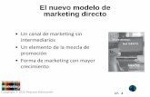El nuevo modelo de marketing directo · •Comunicación directa y personalizada •Sus resultados son fáciles de medir •Más costoso que los medios ... a nuevos clientes de negocios,