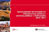 Oportunidades de inversión en infraestructura pública y ... · Oportunidades de inversión en infraestructura pública y servicios públicos –ProInversión 2015- 2017 Información