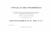 TITULO DE PERMISO - cre.gob.mx · G/082/DIS/2000 1. 1.6 Ductos: Las tuberías e instalaciones para la conducción de gas. 1.7 Fecha de otorgamiento: El 28 de febrero de 2000. ...
