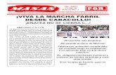 ¡VIVA LA MARCHA FABRIL DESDE CARACOLLO! - … pdf/masas 2451.pdf · Los dirigentes fabriles de Bolivia, ... elaborar un documento alternativo a cargo de la COB. Partido Obrero ...